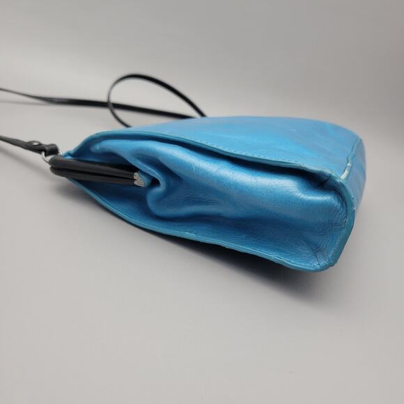 Hobo Crossbody Shoulder Wristie Bag Blue Small - Picture 6 of 13